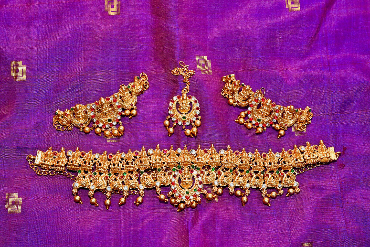 Golden Radiance Gemstone Bridal Jewellery Set